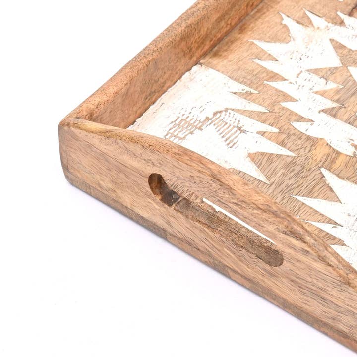 Matterhorn Carved Mango Wood Nesting Trays Set of 3