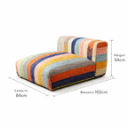 Striped Cotton Floor Daybed with Backrest 102cm