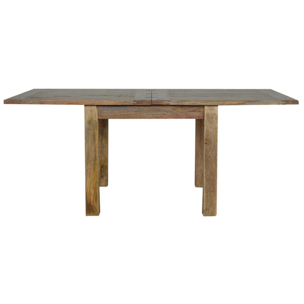 Handcrafted Solid Mango Wood Dining Table – Brown Finish, Extendable Design