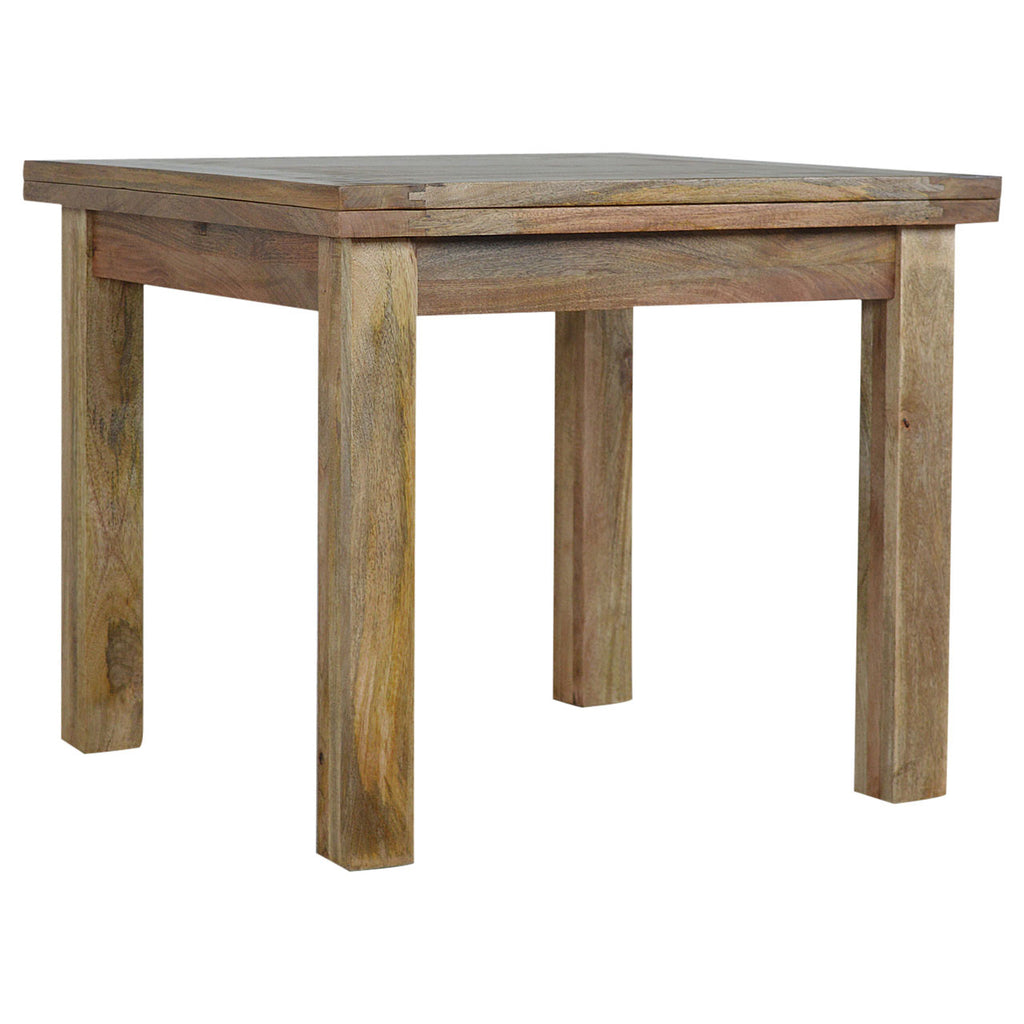 Handcrafted Solid Mango Wood Dining Table – Brown Finish, Extendable Design