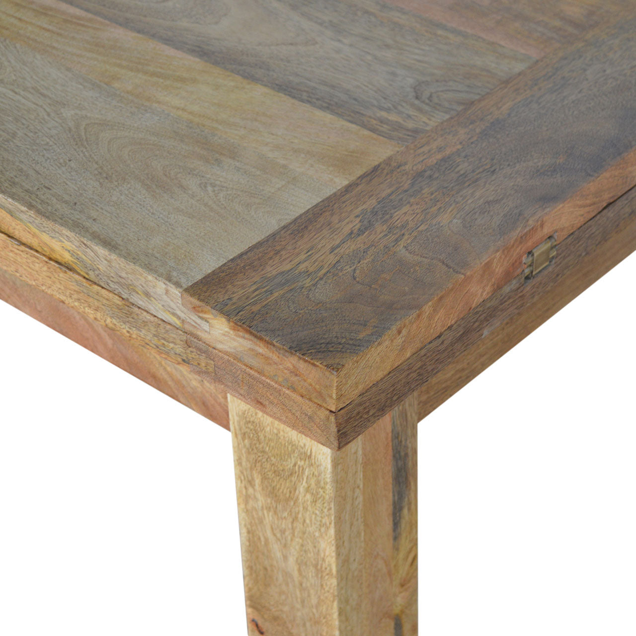 Handcrafted Solid Mango Wood Dining Table – Brown Finish, Extendable Design