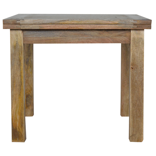 Handcrafted Solid Mango Wood Dining Table – Brown Finish, Extendable Design