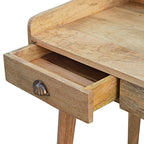 Handcrafted Solid Mango Wood Writing Desk – Oak-ish Finish, 3 Drawers