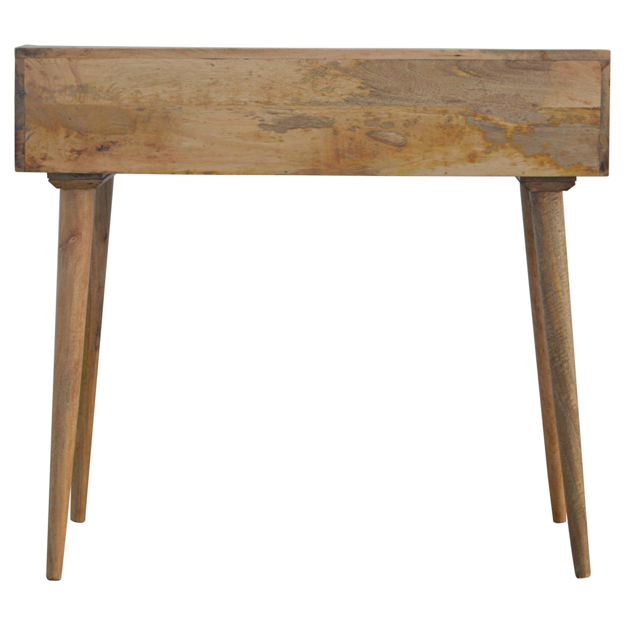 Handcrafted Solid Mango Wood Writing Desk – Oak-ish Finish, 3 Drawers