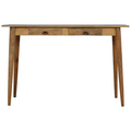 Handcrafted Solid Mango Wood Writing Desk – Beige Finish, 2 Drawers
