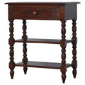 Handcrafted Solid Mango Wood Side Table – Cherry Finish, 1 Drawer
