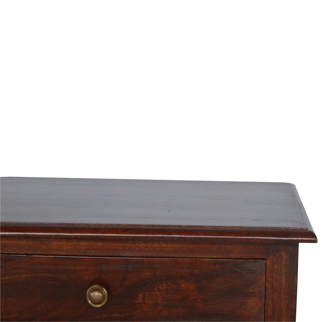 Handcrafted Solid Mango Wood Side Table – Cherry Finish, 1 Drawer