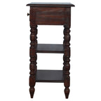 Handcrafted Solid Mango Wood Side Table – Cherry Finish, 1 Drawer