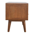 Contemporary Solid Mango Wood TV Unit – Chestnut Finish, 2 Drawers