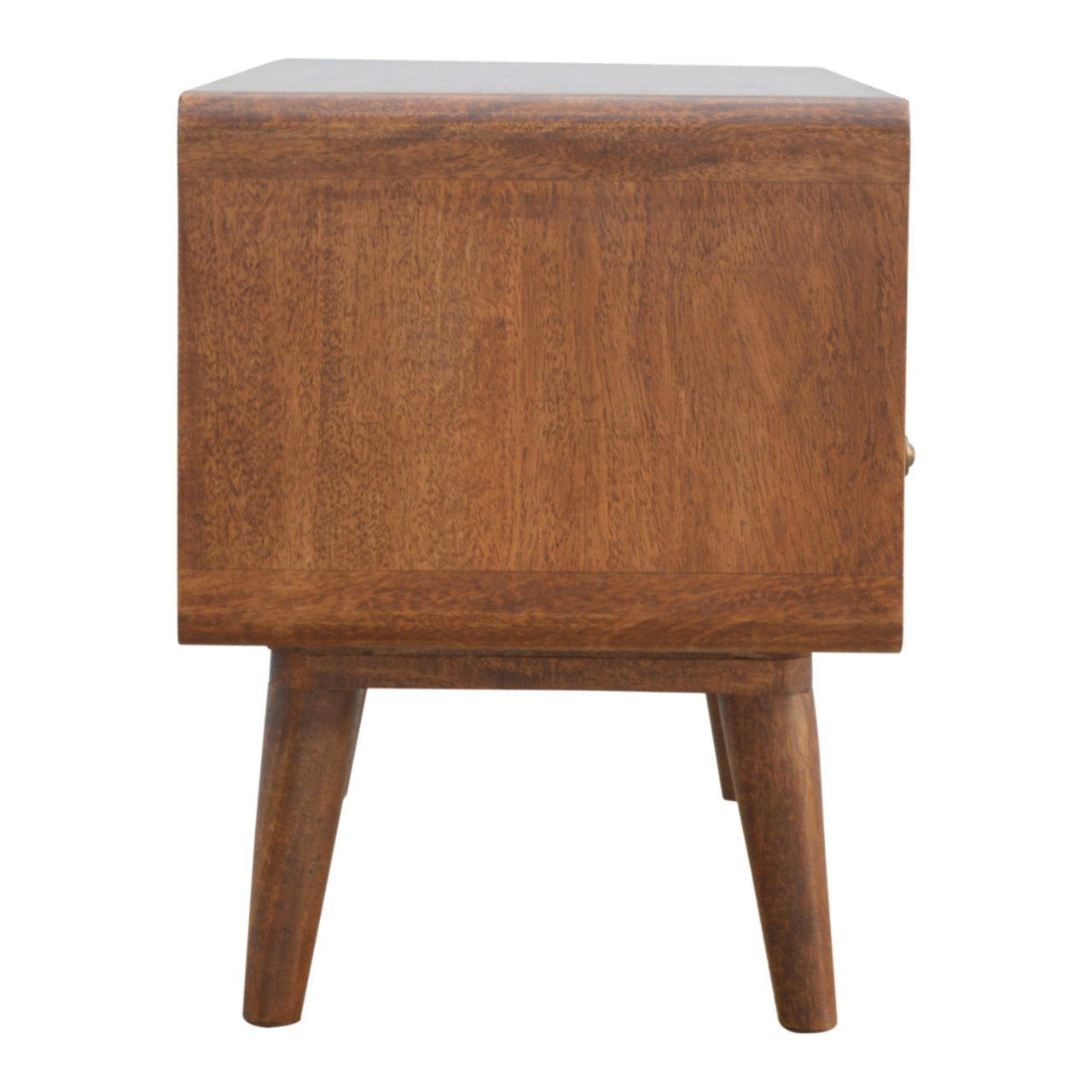 Contemporary Solid Mango Wood TV Unit – Chestnut Finish, 2 Drawers