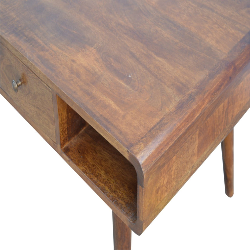 Statement Solid Mango Wood Coffee Table – Chestnut Finish, 2 Drawers