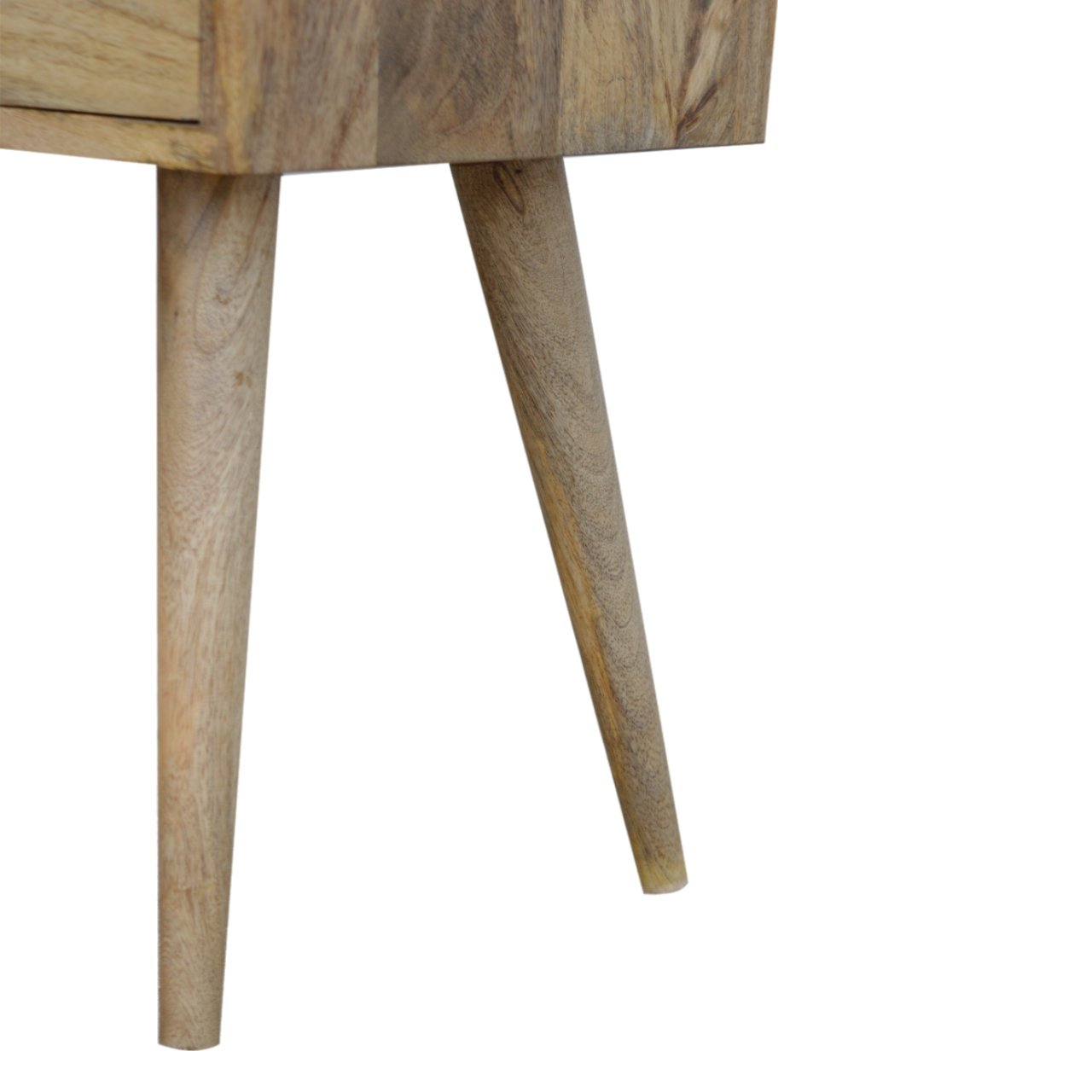 Compact Solid Mango Wood Bedside Table – Brown Finish, 1 Drawer