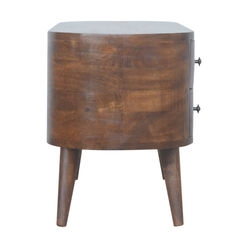 Handcrafted Solid Mango Wood TV Unit – Chestnut Finish, 4 Drawers