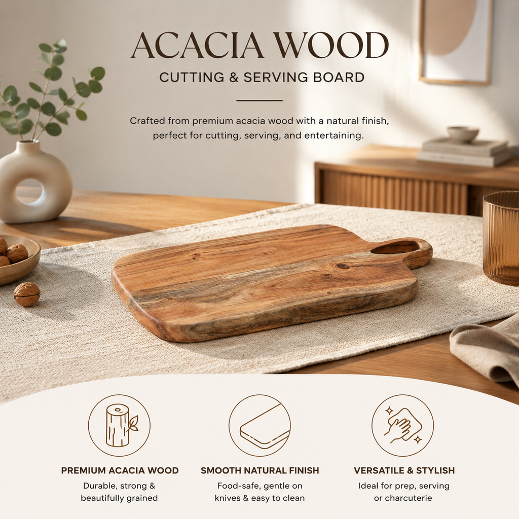 Loop Grid Acacia Wood Chopping Board 20x40cm