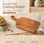 Square Grip Acacia Chopping Board with Handle 17x35cm