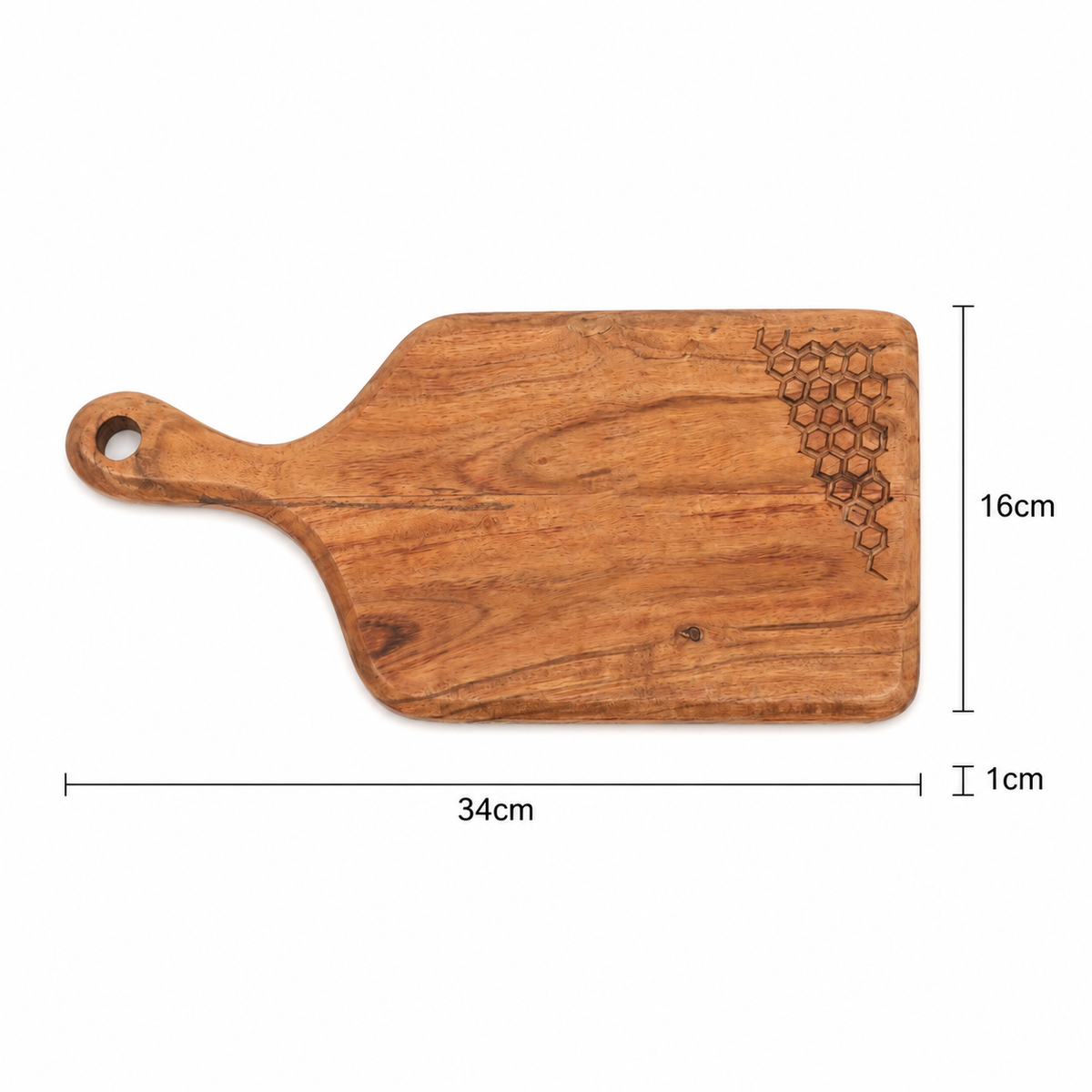 Square Grip Acacia Chopping Board with Handle 17x35cm