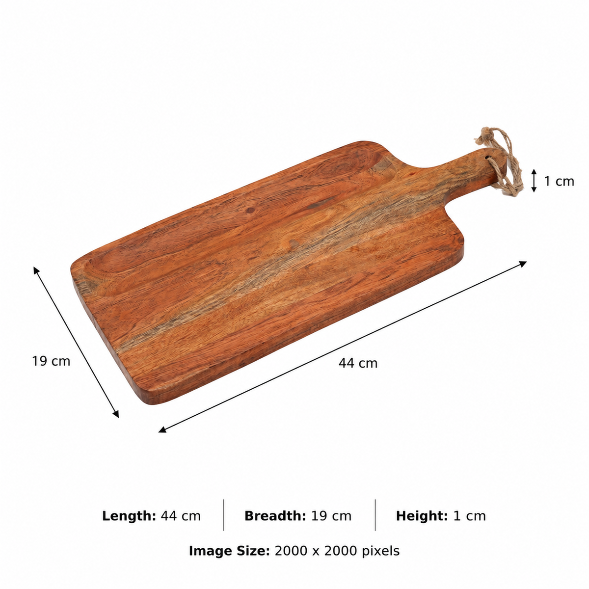 Classic Acacia Wood Chopping Board with Handle 20x45cm