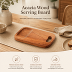 Acacia Wood Serving & Chopping Board with Grip Handle