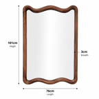 Soft Wave Mango Wood Wall Mirror 75x100cm