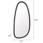 Abstract Wall Mirror in Black Wash Mango Wood