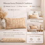 BloomAura Decorative Printed Cushion 50x30cm